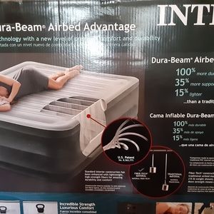 Intex durabeam deluxe queen 20 inch built in pump